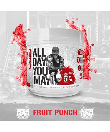 5% Nutrition AllDayYouMay BCAA Powder - Premium Intra & Post Workout Amino Acids | EAA Electrolytes for Hydration & Recovery | Vegan & Keto-Friendly | 15.3 oz 30 Servings (Fruit Punch) - Buy Online on GoSupps.com