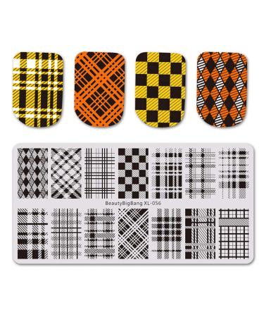 BEAUTYBIGBANG 4Pcs Geometric Nail Stamping Plate Set - Plaids, Stripes, and Shapes Nail Art Design Kit - Buy Online on GoSupps.com