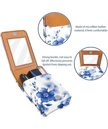Buy Blue Branch Cherry Blossom Leather Lipstick Case - Mini Lip Gloss Organizer with Mirror - Perfect Travel Accessory for Lipstick Lovers - Buy Online on GoSupps.com