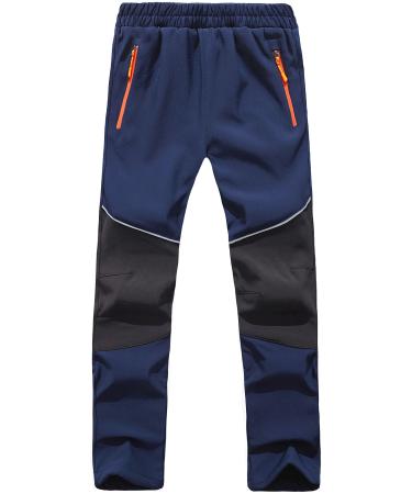 DAFENGEA Kids Snow Ski Pants Hiking Boys Girls Outdoor Waterproof Windproof Fleece Warm Snowboard Pants,KZ2038-Navyblue-12Y