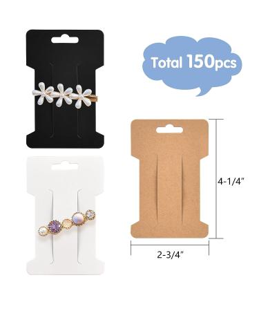 Coopay 150 Piece Hair Clip Display Cards - Multicolor Rectangular Paper Cards for Hair Accessories Organization - 4-1/4 x 2-3/4 Inches - Buy Online on GoSupps.com