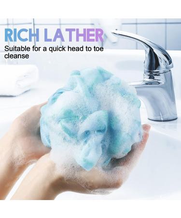 Sunnyray 6 Pcs Back Scrubber & Soft Mesh Loofah Set - Long Wooden Handle, Body Shower Brush, Bath Pouf for Men & Women - Buy Online on GoSupps.com