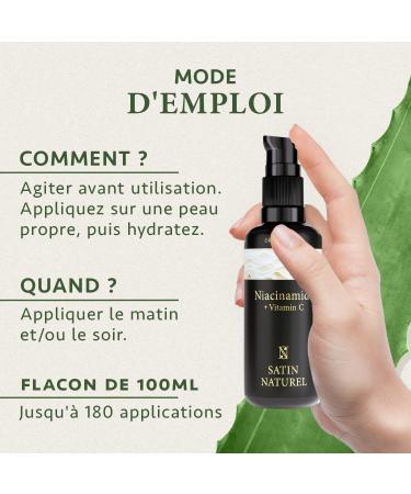 Niacinamide Organic Face Serum Enriched with Vitamin C and Magnesium 100ml For Luminous and Blemish-Free Skin Aloe Vera-Based Face Serum by Satin Naturel - Buy Online on GoSupps.com