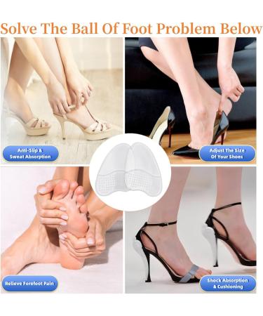 High Heel Comfort Pads - 2 Pairs Metatarsal Cushion Inserts for Women | All Day Pain Relief & Comfort - Transparent - Buy Online on GoSupps.com