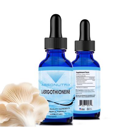 Absonutrix L-Ergothioneine Liquid Supplement 590 mg 200 Servings Made in USA Quick Absorption Quality Potent Ingredients Non-GMO GMP Certified Facility Cruelty-Free Products