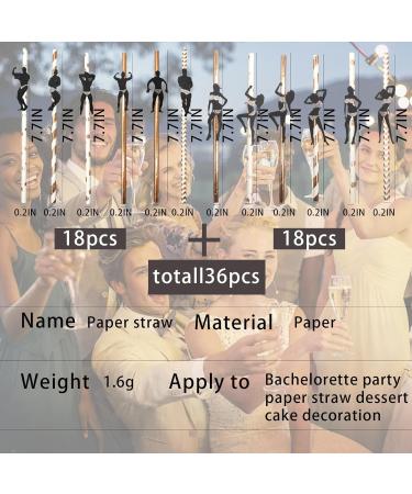 Bachelorette Party Decorations Straws 36PCS Stripper Dancing Men Confetti Straws Bachelorette Party Supplies Confetti Straws (Rose Gold) - Buy Online on GoSupps.com