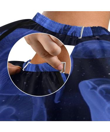 Waterproof Barber Cape - Blue Cheetah Haircut Bib for Men & Women | Unisex Hair Cutting Cape for Salon & Home Use - Buy Online on GoSupps.com