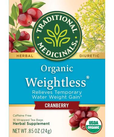 Organic Weightless Women's Herbal Tea - Caffeine Free Cranberry | Traditional Medicinals - 16 Wrapped Tea Bags - Buy Online on GoSupps.com