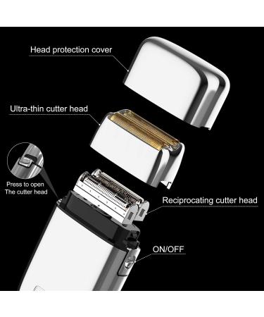 Hatteker Bald Head Shaver Foil Electric Razor Cordless Rechargeable - Silver - Buy Online on GoSupps.com