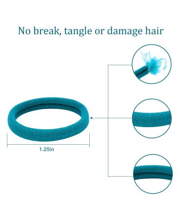 Seamless Cotton Hair Ties - 96pcs | Elastic Hair Bands for Women & Girls | No Crease Ponytail Holders in 15 Colors - 8mm Thick - Buy Online on GoSupps.com