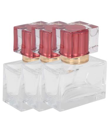 Verdant Touch Perfume Bottle Glass Refillable Perfume Bottle 30ml Red Set of 3 Empty Spray Atomizer for Cosmetic Fragrance Dispensing