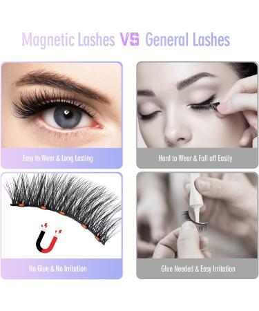 Magnetic Eyelashes and Magnetic Eyeliner Kit 5 Pairs 3D Reusable Magnetic False Lashes and 2 Tubes of Magnetic Eyeliner Easy to Wear Waterproof Long Lasting Natural Eyelashes - Buy Online on GoSupps.com