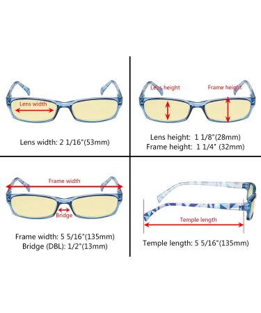 Eyekepper 5-Pack Yellow Tinted Computer Glasses +1.25 Blue Light Blocking for Digital Eye Strain Prevention - Set of 5 Pairs - Buy Online on GoSupps.com
