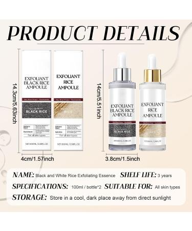 Peel Shot Glow Rice Ampoule Duo Exfoliant Visage Peeling Visage Exfoliant au Riz Noir et Blanc exfoliant Doux Nettoie en Profondeur les Pores Am liore la peau Rugueuse 2 * 100 ML - Buy Online on GoSupps.com