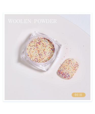 Hot Manicure DIY Nail Art Decoration Sand Pigment Woolen Nails Powder Glitter Dust Knit Weave Design(01) Style01