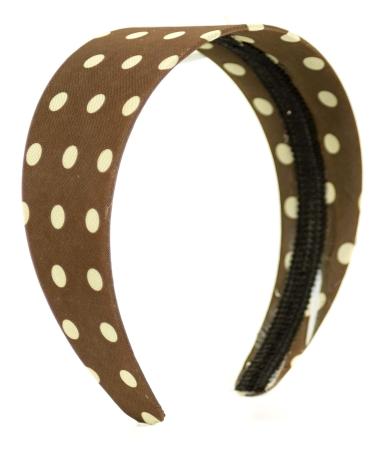 Womens Retro Headband - Brown Dots | Elastic Durable & Stylish | Shop Now! - Buy Online on GoSupps.com