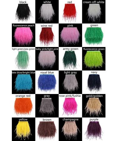 Ostrich Feather Fringe Trim Ribbon 2 Yards - Fluorescence Peach - 4-6inch Width - Sewing & Crafts Accessories - Buy Online on GoSupps.com