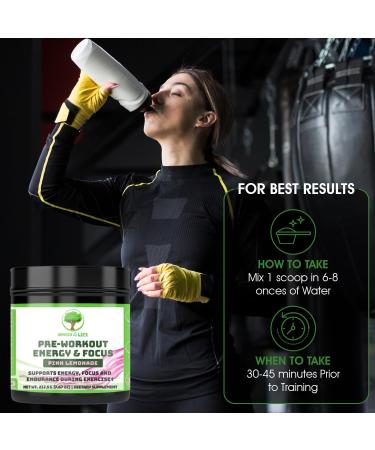 Pre-Workout Energy & Focus Pink Lemonade Flavored - Men & Women - Supports Muscle Growth Increases Endurance Improves Stamina - Focus Matrix - Vitamin B12- Caffeine 200mg (Pink Lemonade) - Buy Online on GoSupps.com