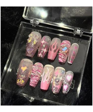 Handmade nail art sweet and spicy girl wearing nail whitening patches detachable fake nails(Size:XS) - Buy Online on GoSupps.com