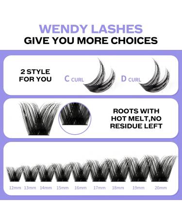 DIY Eyelash Extensions Kit | Cluster Eyelashes & Lash Bond | Individual Eyelashes with Glue & Tweezers (12-16mm C4+ZW-D Curl) - International Shipping - Buy Online on GoSupps.com
