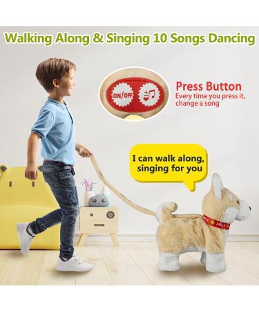 Corgi Interactive Walking and Barking Robot Dog with Volume Control - Electronic Plush Stuffed Animal for Kids - Buy Online on GoSupps.com