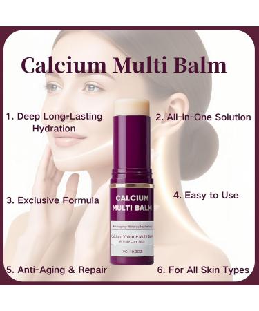 1PCS Calcium Multi Balm Collagen Moisturing Stick Wrinkle Core Stick Anti-aging Hydrating Firming Skin Suitable for eyes Neck Face Purple-1PCS - Buy Online on GoSupps.com