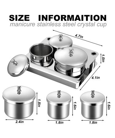 Piaopiaoniu 18 Piece Nail Art Equipment Set - Stainless Steel Cups and 15 Brushes for Acrylic Nails - Nail Powder Holder with Lids - Nail Art Tools - Buy Online on GoSupps.com