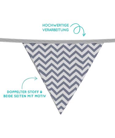 Colorful Fabric Pennant Chain for Children's Room Decoration | 330cm Green/Grey Garland for Boys & Girls - Buy Online on GoSupps.com