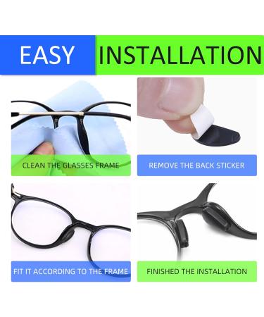 SULIVES Silicone Glasses Nose Pads Stick on Non-Slip Nose Pads Spectacle Nose Pads for Glasses Eyeglasses Sunglasses (Black) - Buy Online on GoSupps.com