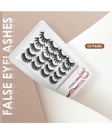 ONAFI False Mink Lashes Kit - 10 Pairs Pack, 5 Styles - Dramatic Cat-Eye Fluffy Wispies Eyelashes - Buy Online on GoSupps.com