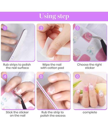 22 Sheets Pure Color Shine Flower Nail Polish Stickers with File - Nail Art Decals for Women & Girls - Buy Online on GoSupps.com