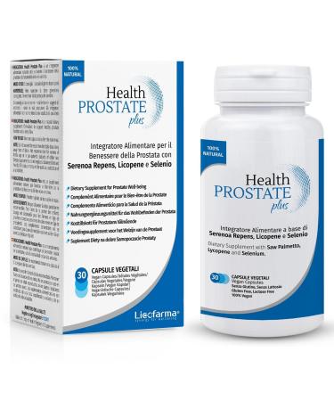 Health prostate plus - dietary supplements for prostate and urinary tract with Serenoa Repens Lycopin and Selen - pack with 30 vegetable capsules (without titanium dioxide and other dyes)