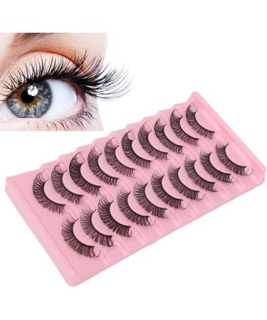 False Eyelashes Set 10 Pairs of 3D Lightweight Wispy Fluffy False Eyelashes Perfect for a Full and Flirty Look Reusable DD Curl Cat Eye Lashes for Stunning Eyes Makeup Cosplay Special Occasions - Buy Online on GoSupps.com