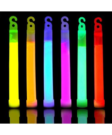 30 Ultra Bright 6 Inch Large Glow Sticks - Emergency Light Sticks with 12 Hour Duration - Glow Sticks for Camping ,Parties, Hurricane Supplies, Earthquake, Survival Kit and More
