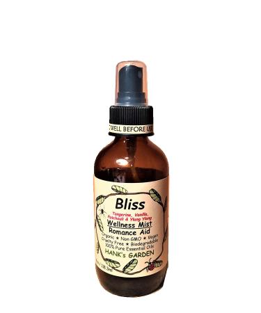 BLISS Romance Wellness Body Room Spray Mist - Tangerine Vanilla Ylang Ylang & Patchouli - 100% Pure Essential Oils Vegan Organic Biodegradable Non GMO Cruelty Free (4 oz)