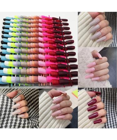 LoveOurHome 15 Colors Medium Square Press on Nails Kit - 360pc Full Cover Artificial Fingernails for Women and Girls - Buy Online on GoSupps.com
