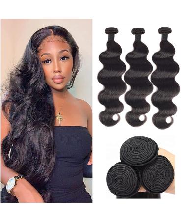 Human Hair Bundles Body Wave Bundles Human Hair 16 18 20 Inch 3 Bundles 9A 100% Unprocessed Brazilian Virgin Human Hair Bundles Natural Color