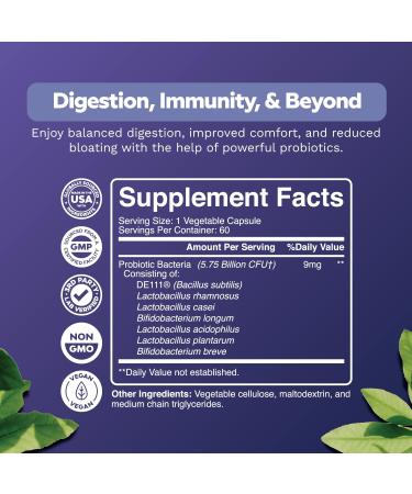 Probiotics and Prebiotics Gut Health Supplements - Advanced Acidophilus Probiotic Supplement for Upset Stomach Relief pH Balance and Digestive Support - Daily Probiotic Immune Support Supplement - Buy Online on GoSupps.com