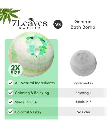 7Leaves Nature Hemp Bath Bomb Jasmine - Large 6oz All-Natural Fizzies for Skin Moisturizing - Buy Online on GoSupps.com