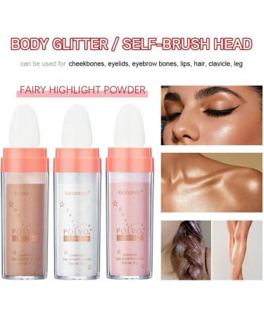 Makeup Highlight Powder | Brightener Patting Powder for Face Body | Make Up Supply Fairy Highlight Patting Powder for Neck Collarbone Back Arms Legs Gold - Buy Online on GoSupps.com