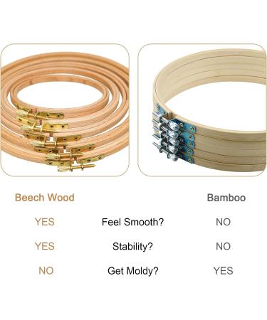 Beech Wood Embroidery Hoop Set - 5pc 5-9 Inch Round Cross Stitch Hoops for Art, Craft, Sewing | Wooden Embroidery Hoops for Hanging - Buy Online on GoSupps.com