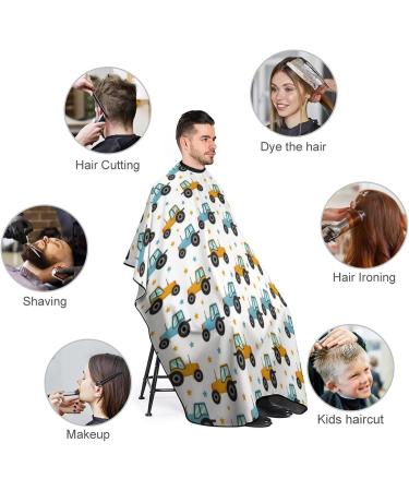 Tractor Pattern Hair Cutting Cape - Professional Salon Apron with Snap Closure for Barbers & Hairdressers - International Shipping Available - Buy Online on GoSupps.com