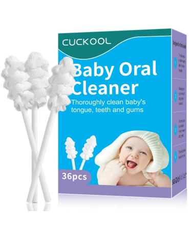 Baby Oral Cleaner for Newborns, Baby Tongue Cleaner for Mouth Cleaning, Disposable Baby Toothbrush, Infant Gauze Toothbrush for Baby Gum Cleaning of 0-36 Months, 36 Count 36 PCS