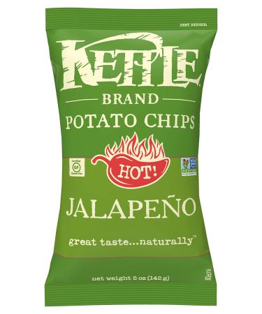 Kettle Foods Potato Chips Hot! Jalapeno 5 oz (142 g)