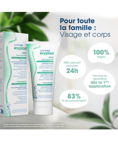 Eryplast CICA Repair Cream 100 ml - Nourishes and protects dry sensitive and irritated skin - Repairs damaged skin barrier - Acts like a second skin - Vegan - Buy Online on GoSupps.com