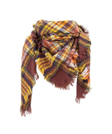 HANXIULIN Women's Scarves Warm Autumn Scarf Black With Buttons Retro Scarf Triangular Scarf Multi-purpose Scarf for Women Scarf A Brown