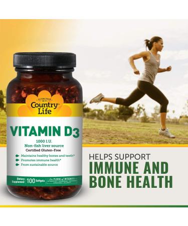 Country Life Dry Vitamin D 1000 IU - 100 Tablets | Enhance Immunity & Bone Health - Buy Online on GoSupps.com
