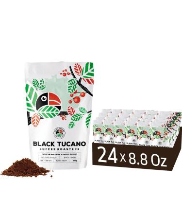 Black Tucano Brazilian Specialty Medium Roast Single Origin Coffee - Premium 86+ Points Ground Coffee - 250g 24 Pack