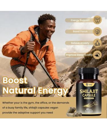 Himalayan Shilajit Supplement for Men and Women - Pure Shilajit Supplements Rich in Sea Moss Ashwagandha Black Seed Oil - Natural Gold Organic Shilajit Fulvic Acid Capsules 60 Count - Buy Online on GoSupps.com