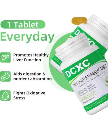 DCXC Liver Detox Supplement 30000mg Milk Thistle Turmeric Tablet Stay up Late Supports Liver Health 60 Tablets - Buy Online on GoSupps.com